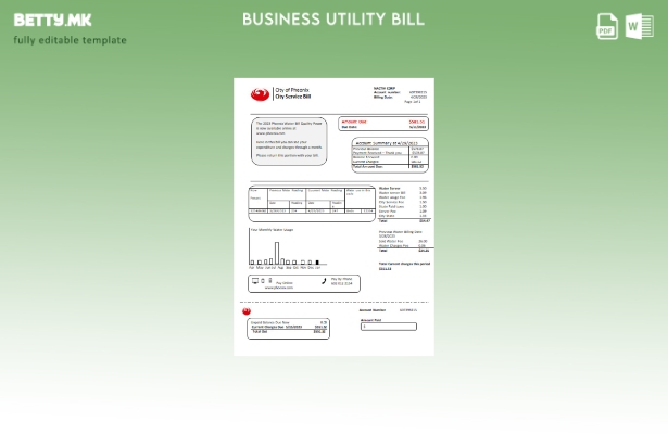 Модерен стил шаблон за деловни сметки за комунални услуги во Аризона Сити Феникс
