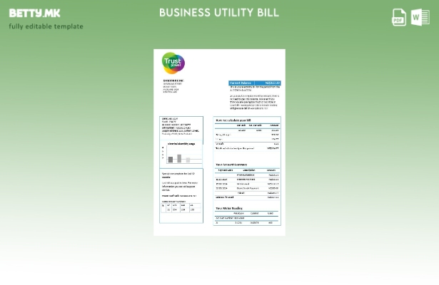 Модерен стил шаблон за деловни сметки за комунални услуги на Нов Зеланд Trustpow