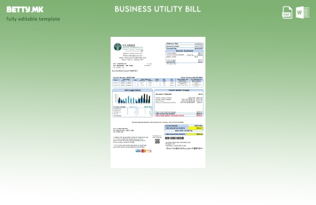 Модерен стил шаблон за деловни сметки за комунални услуги на Clarke Electric Co