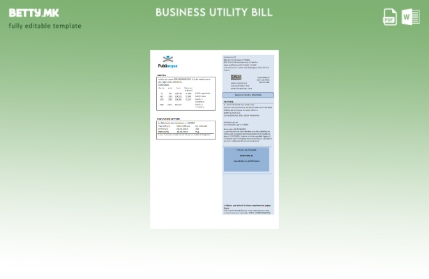 Модерен стил шаблон за деловни сметки за комунални услуги на Publiacqua