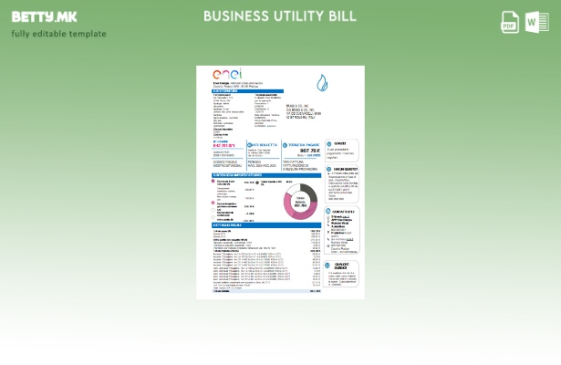 Модерен стил шаблон за деловни сметки за комунални услуги Enel Energia