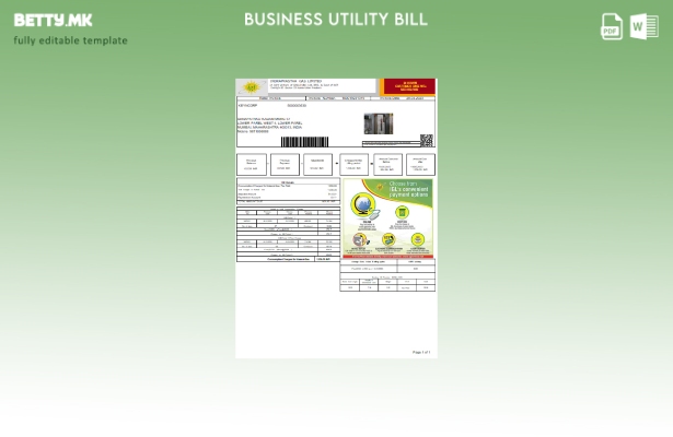 Модерен стил шаблон за деловни сметки за комунални услуги Indraprastha Gas Limit