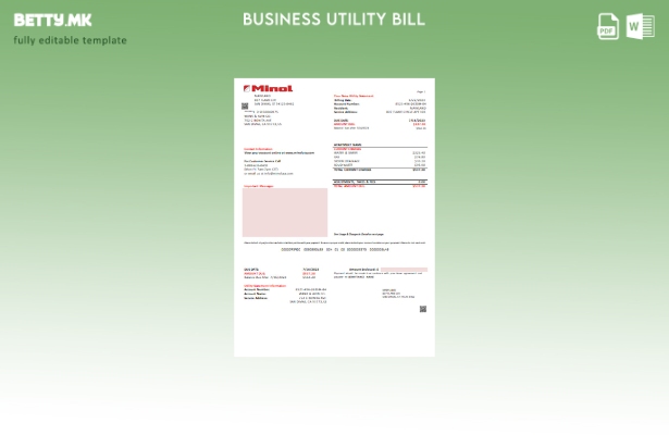 Модерен стил шаблон за деловни сметки за комунални услуги Minol САД