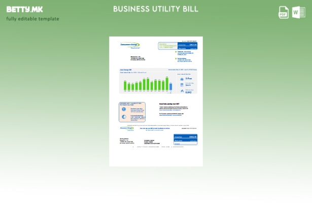 Модерен стил шаблон за деловни сметки за потрошувачи на енергија од Мичиген