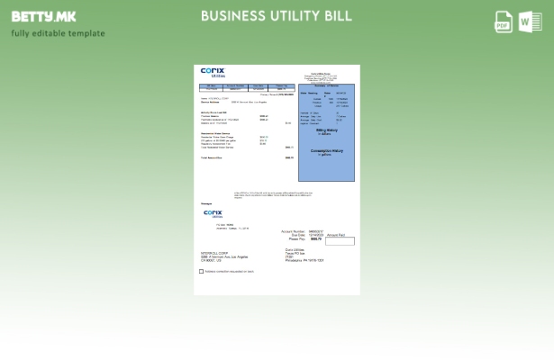 Модерен стил шаблон за деловни сметки Corix Utilities