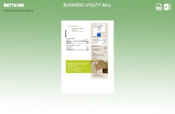 Модерен стил AGL Australia шаблон за деловна сметка за комунални услуги за гас