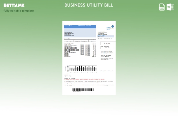 Модерен стил CLP Power Hong Kong Limited шаблон за деловна сметка за комунални у