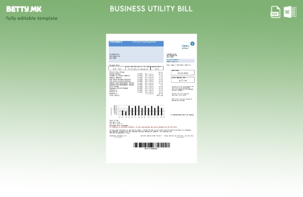 Модерен стил CLP Power Hong Kong Limited шаблон за сметки за деловни комунални у