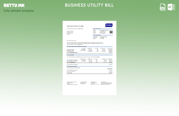 Модерен стил ENSO шаблон за деловна сметка за електрична енергија за комунални у