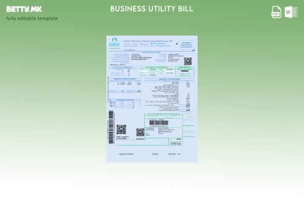 Модерен стил EYATH шаблон за деловна сметка за комунални услуги