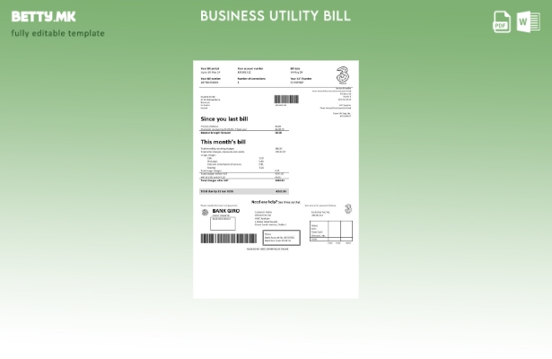 Модерен стил Ireland Three.ie шаблон за деловни сметки за комунални услуги