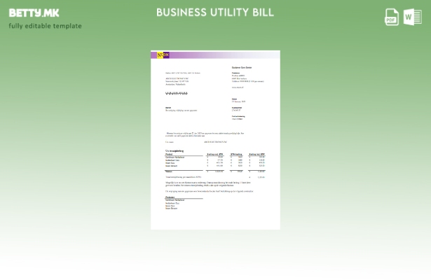Модерен стил NUON шаблон за деловна сметка за комунални услуги за гас