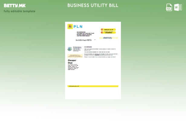 Модерен стил PLN шаблон за деловна сметка за електрична енергија за комунални ус