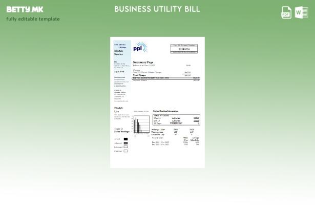 Модерен стил PPL шаблон за деловни сметки за комунални услуги