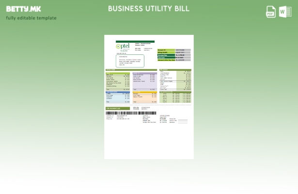 Модерен стил PTCL шаблон за деловна сметка за комунални услуги