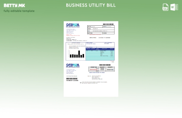 Модерен стил SCBWA шаблон за деловни сметки за комунални услуги за вода