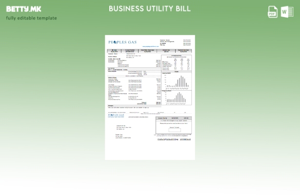 Модерен стил, Шаблон за деловна сметка за комунални услуги за гас во Илиноис