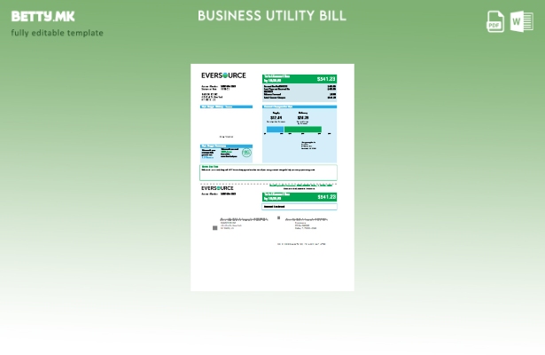 Модерен стил, Шаблон за деловни сметки за комунални услуги за гас на Eversource