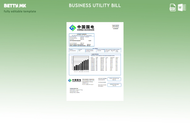 Модерен стил, шаблон за деловна сметка за електрична енергија на корпорацијата G