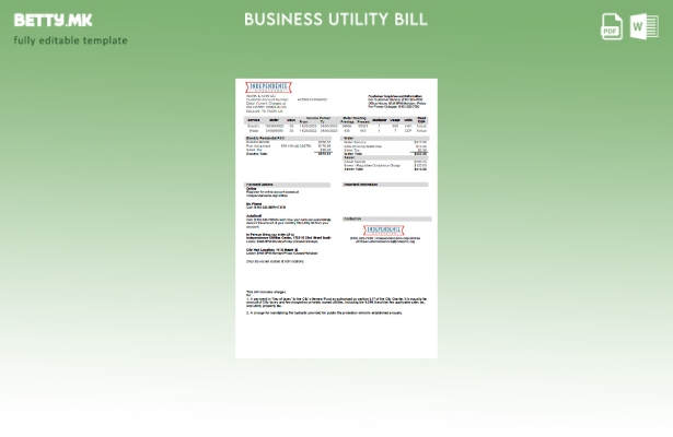 Модерен стил, шаблон за деловна сметка за комунални услуги Градот на независност