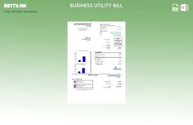 Модерен стил, шаблон за деловна сметка за комунални услуги на Австралија Momentu