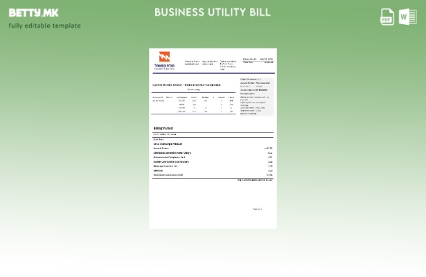 Модерен стил, шаблон за деловна сметка за комунални услуги на Israel Electric Co
