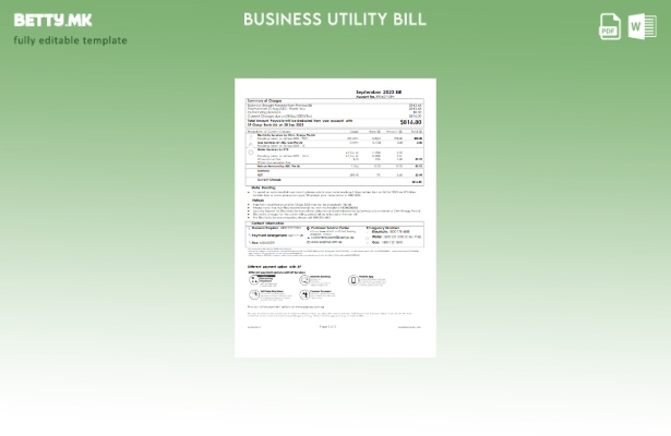 Модерен стил, шаблон за деловна сметка за комунални услуги на SP Group 1