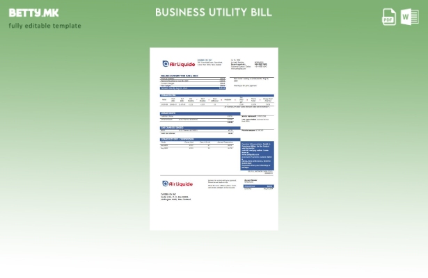 Модерен стил, шаблон за деловни сметки за комунални услуги за гас на Нов Зеланд