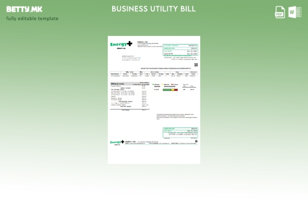 Модерен стил, шаблон за деловни сметки за комунални услуги за електрична енергиј