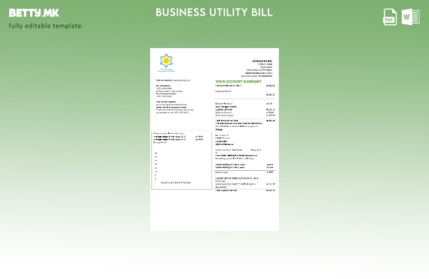 Модерен стил, шаблон за деловни сметки за комунални услуги на Израелската асоциј