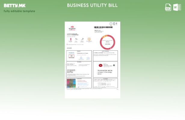 Модерен стил, шаблон за деловни сметки EDP Шпанија за комунални услуги