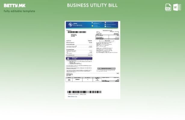 Модерен стил, шаблон за сметки за деловни комунални услуги Philippines Globe Bus