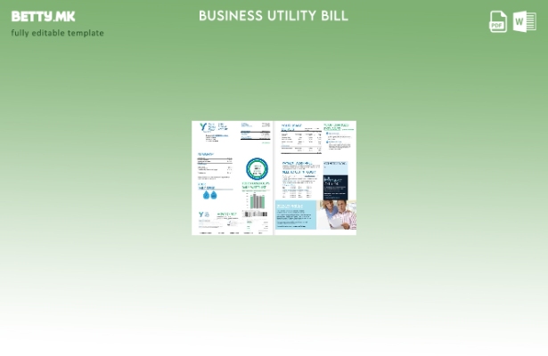 Модерен стил, шаблон страници за сметки за деловни услуги за вода во Мелбурн Јар