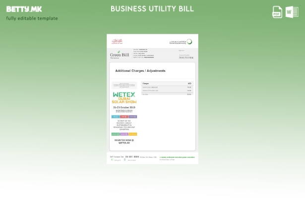 Обединети Арапски Емирати Дубаи зелена деловна сметка за комунални услуги 2