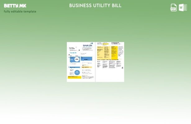 Обединето Кралство Шаблон за комунални сметки за деловни услуги на британскиот г