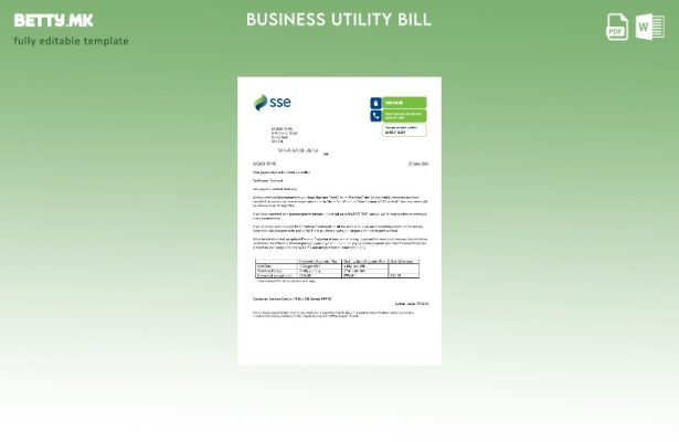 Обединетото Кралство верзија на сметката за деловна комунални услуги SSE Energy