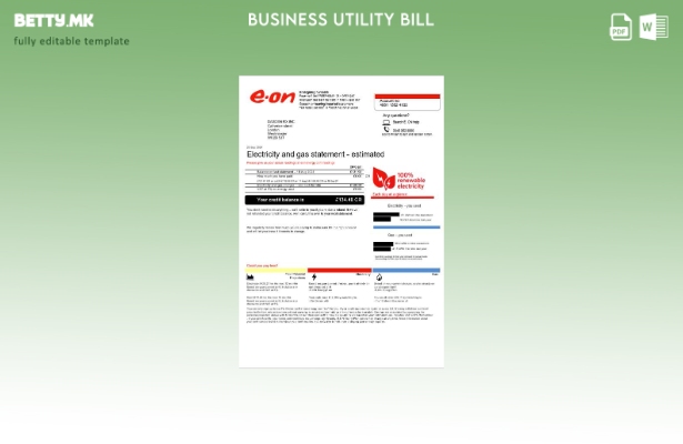 Обединетото Кралство верзија на E.ON деловна сметка за комунални услуги 2