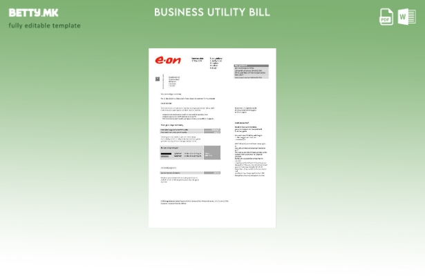 Обединетото Кралство верзија на E.ON деловна сметка за комунални услуги