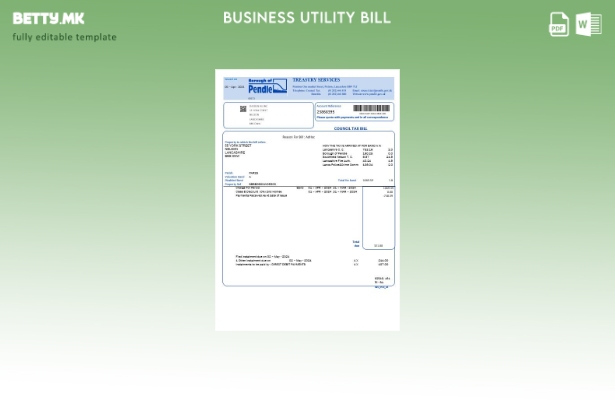 Обединетото Кралство округот Пендл даночен деловна сметка за комунални услуги