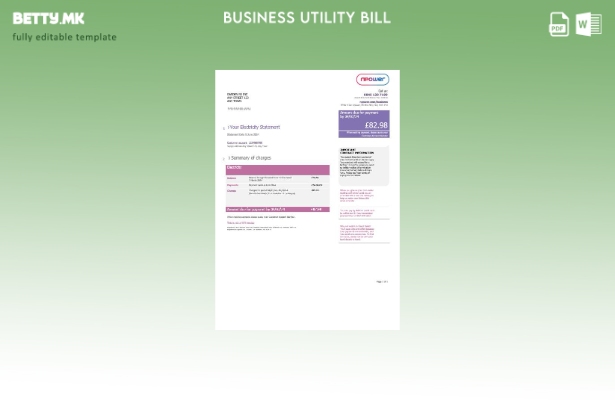 Обединетото Кралство Npower страница со сметки за деловни комунални услуги