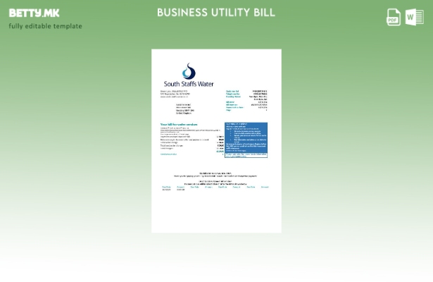 Обединетото Кралство South Staffs Верзија за комунални сметки за деловна вода за