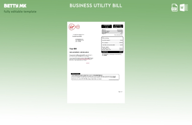 Обединетото Кралство Virgin Media деловна сметка за комунални услуги