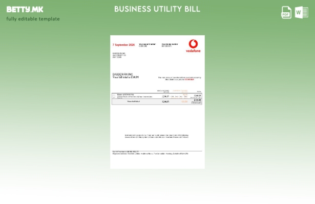 Обединетото Кралство Vodafone деловна сметка за комунални услуги