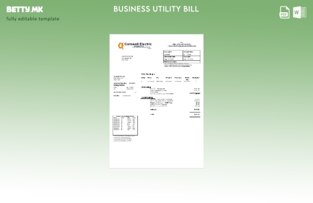 Сметка за комунални услуги во САД Корнвол Електрик