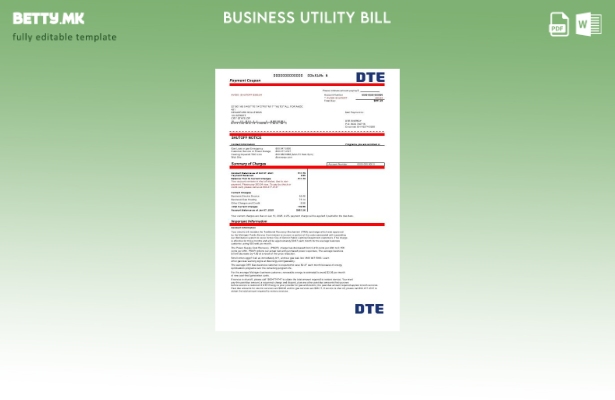 Сметка за комунални услуги во САД Мичиген DTE Energy