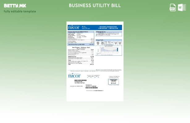 Сметка за комунални услуги за гас во САД Илиноис Никор