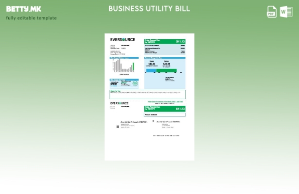 Сметка за комунални услуги за деловна активност за гас на САД Eversource
