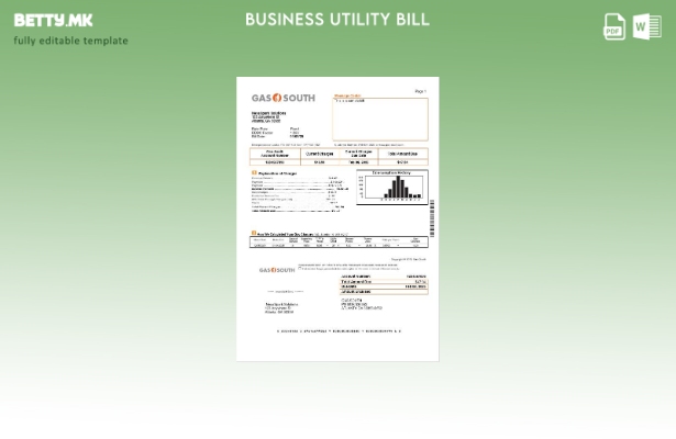 Сметка за комунални услуги за деловно работење во САД New York Gas South