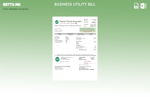 Сметка за комунални услуги за деловно работење на Електрична Кооператива на Фарм