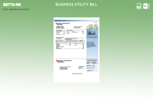Сметка за комунални услуги за електрична енергија во САД Јута Роки Маунтин Пауер